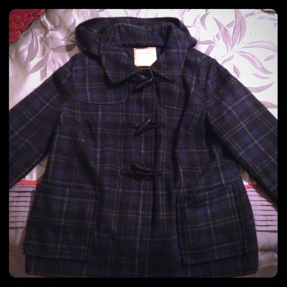 🚫SOLD🚫Plaid Toggle Coat💙💚💛