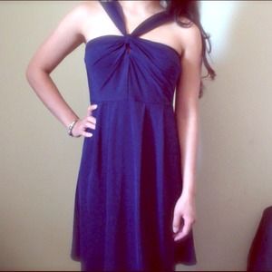 Navy Blue Halter Dress