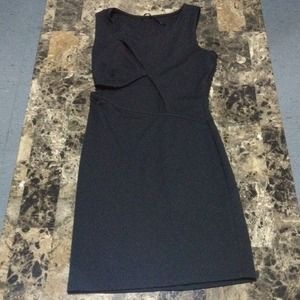 black short open-cut dress