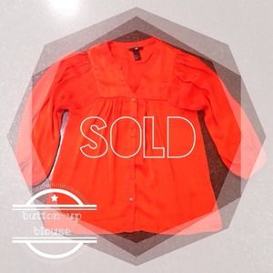 bundled&sold: h&m ٭ blood orange button-up blouse