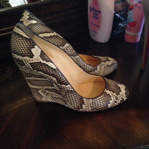 Christian Louboutin snakeskin wedge