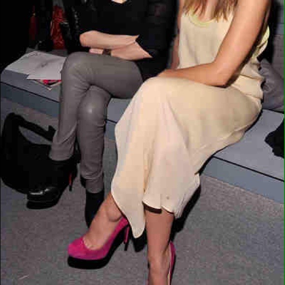 Christian Louboutin "Rolando" Pink Suede Pumps 38