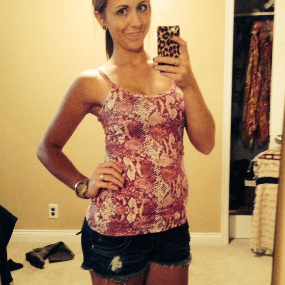 Snakeskin print tank top