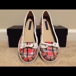 Pink Plaid Rain Loafers