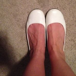Plain white flats