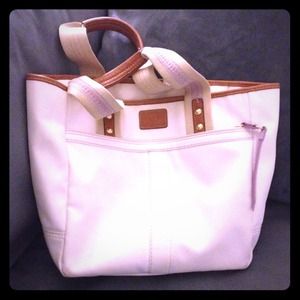 Unique cream and lilac Authentic Coach Purse