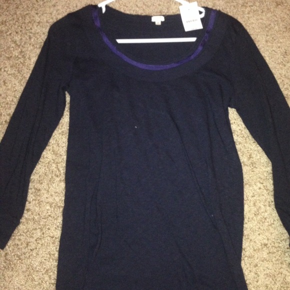JCrew NWT navy scoop neck shirt