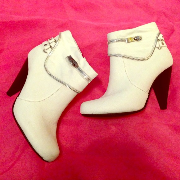 White ankle boots