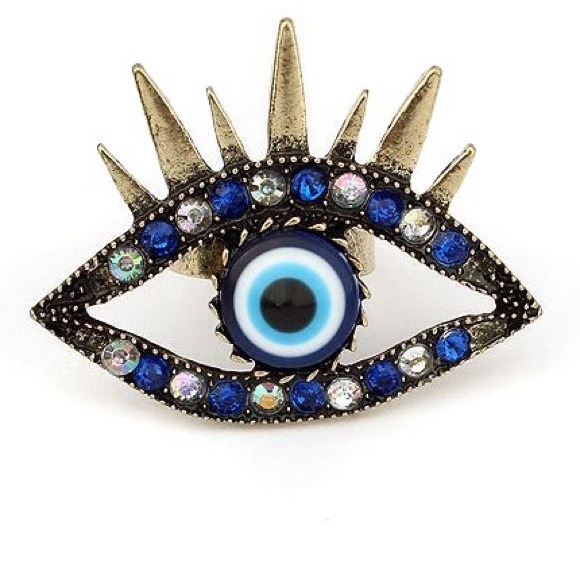 Evil Eye Spike Studded Ring