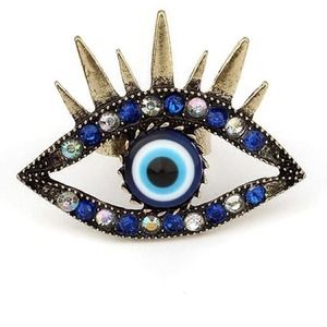 Evil Eye Spike Studded Ring