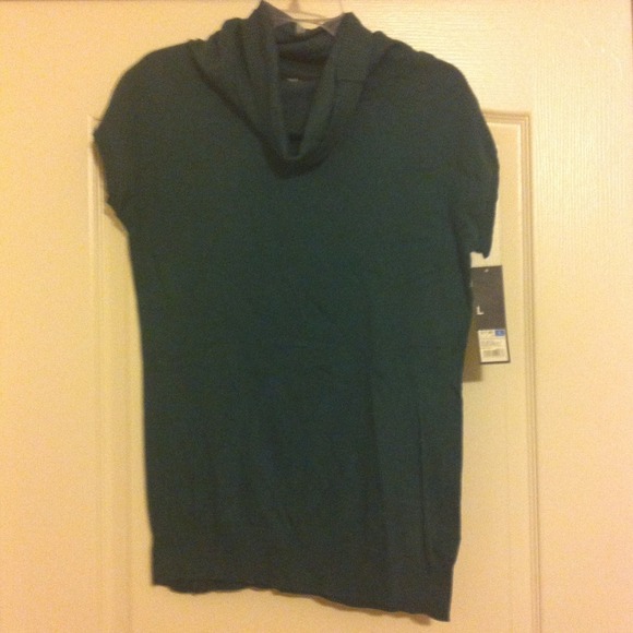 Mossimo teal short sleeved cowl neck sweater