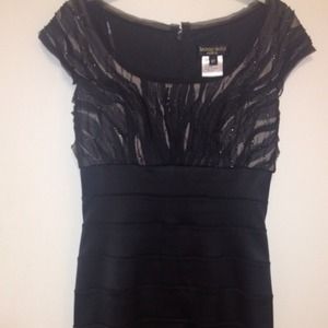 Black Tadashi cocktail dress with beading