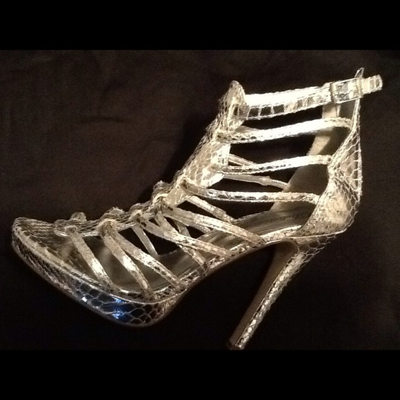 Silver high heels