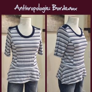 Anthropologie Tops - Anthro Striped Elbow Sleeve Top by Bordeux Anthropologie Tops - Anthro Striped Elbow Sleeve Top by Bordeux