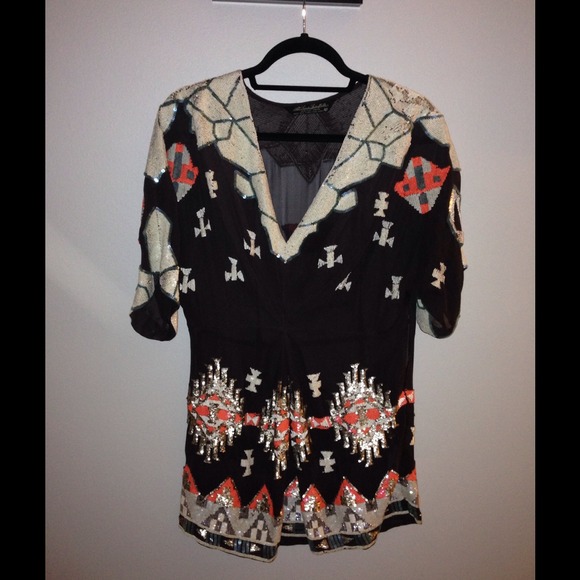 Hand embellished neck tunic/dress