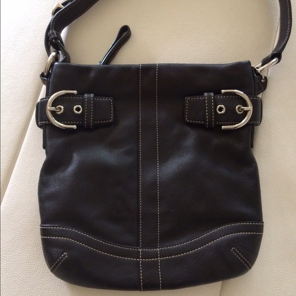 Black Leather Coach Handbag - Picture 4 of 4
