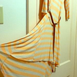 High-Low Peach & Cream Dress
