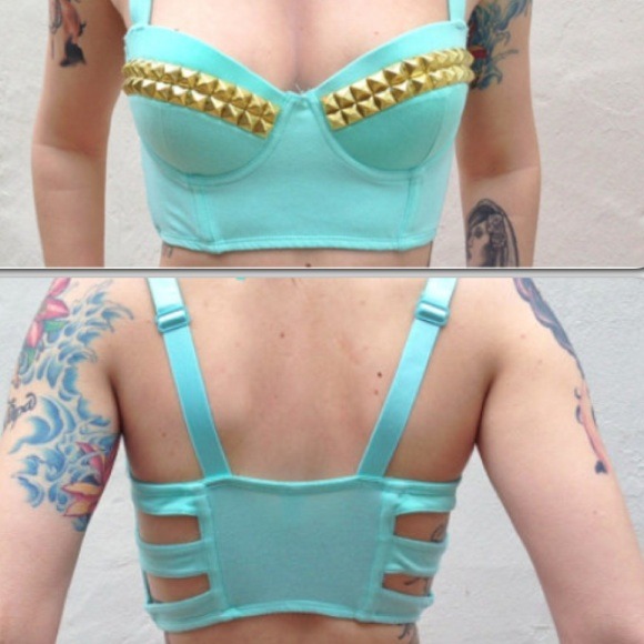 BRAND NEW Studded Crop Top With SILVER studs