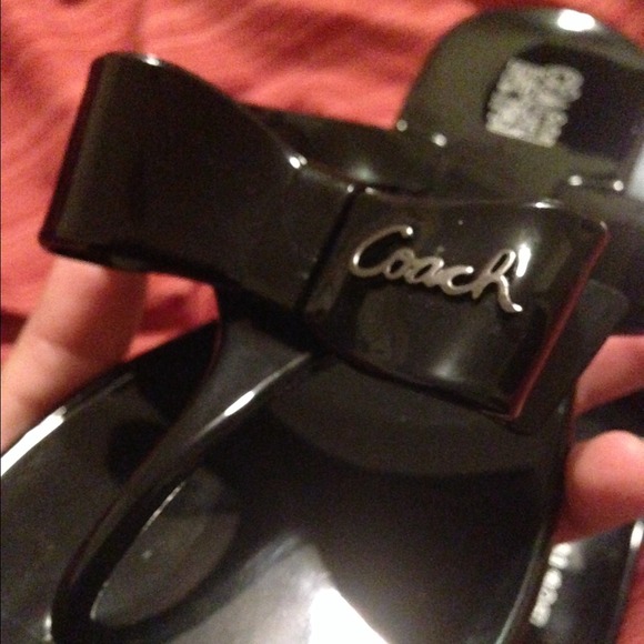 🚫SOLD🚫Black Bow  jelly coach sandals - Picture 2 of 4