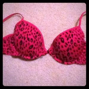 Pink Leopard Print Bra NWOT
