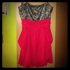 Red and sequin dress worn once