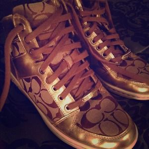 Coach sneakers, nike sneakers and hat/scarf