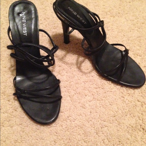 Black strapped heels