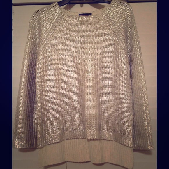 Unique silver painted sweater.