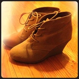 Tan suede booties