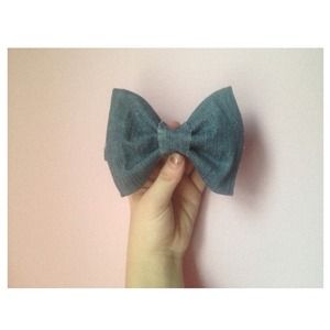 Homemade jean bow!