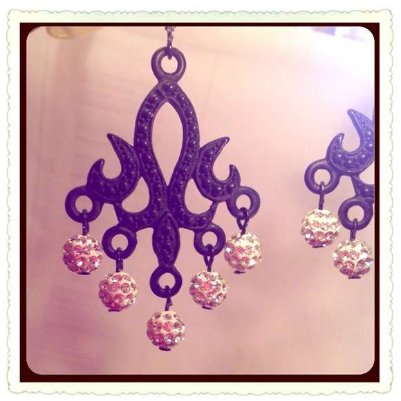 X SOLD TFLIP X - Black Chandelier Earrings