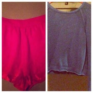 Blue sweater and shorts trade😘😘