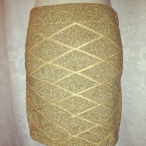 Gold metallic skirt. NWOT