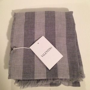 BRAND NEW W/ TAGS VALENTINO STRIPPED WOOL SCARF