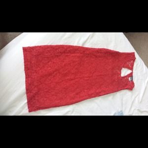 Lace design coral dress