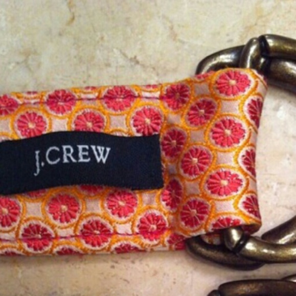 JCrew silk. Orange Pink and yellow tie belts