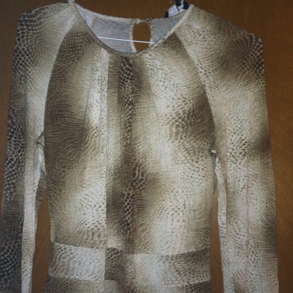 Brown & White printed dress