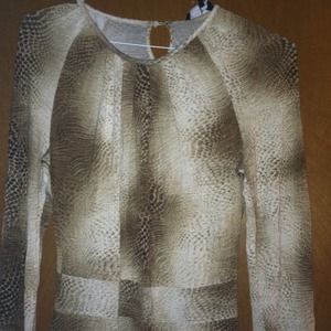 Brown & White printed dress