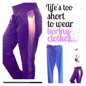 Sexy black sweats with see through panel