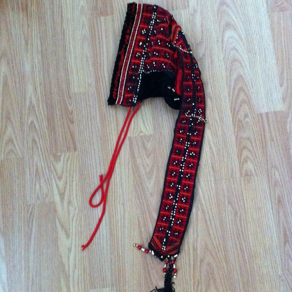 Vintage hand made hat with beads