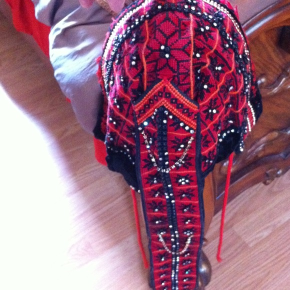 Vintage hand made hat with beads