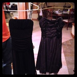 Two very elegant dresses. Both are black