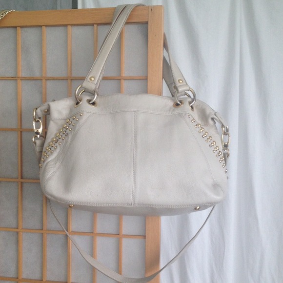 SOLD- bundle ! Cream leather gold studded  purse