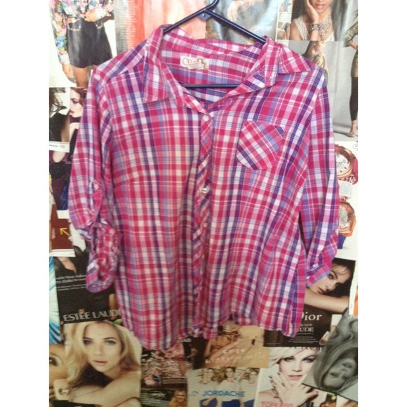 plaid button up