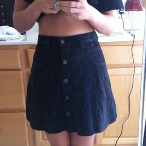 High waisted black skater skirt