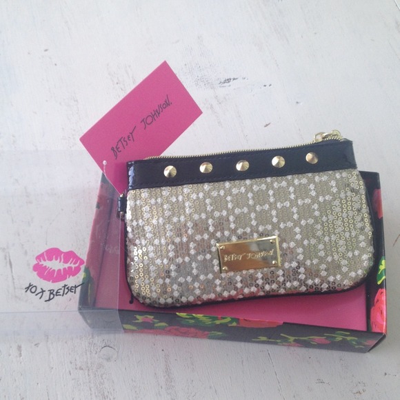 *SOLD*      Betsy Johnson stud clutch