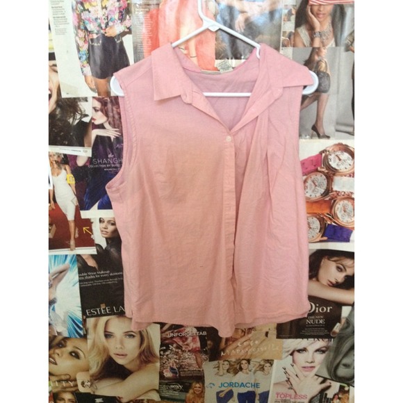 salmon colored button up