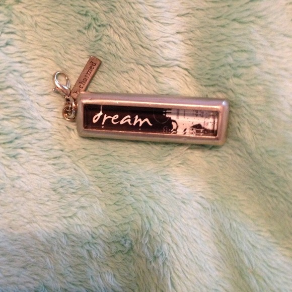 LARGE glass and pewter DREAM charm/necklace