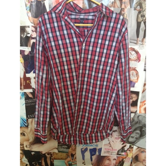 a plaid button up