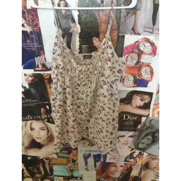 a floral Spaghetti strapped top